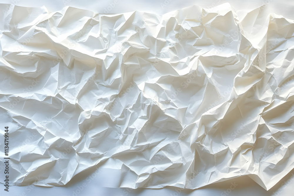 Obraz premium Crumpled white paper texture background.