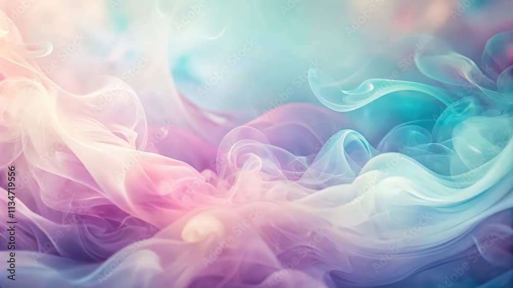 Obraz premium Abstract ethereal swirls of color, a delicate ballet of pastel hues, like a dream in motion.