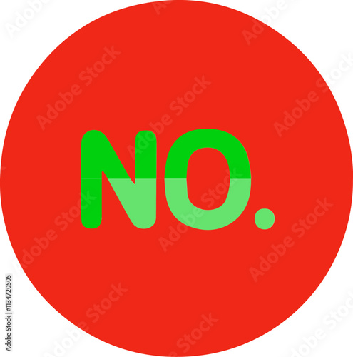 Simple prohibition icon with NO text on red background