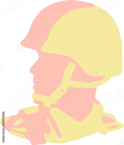 A simple image of the profile of a soldier wearing a helmet
