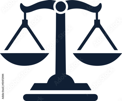 Scales icon and symbolic illustration of balance