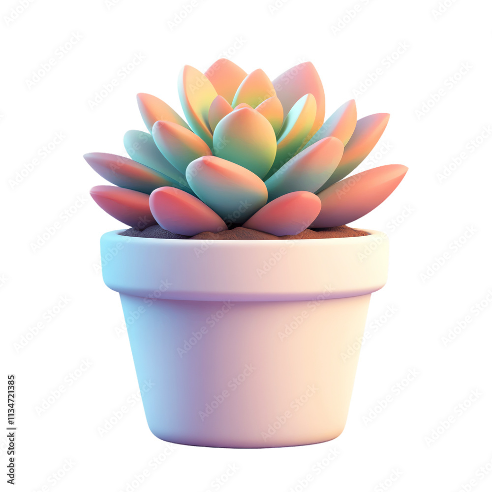 Colorful Succulent in a Pot - Vibrant Plant Art Colorful Succulent in a Pot - Vibrant Plant Art
