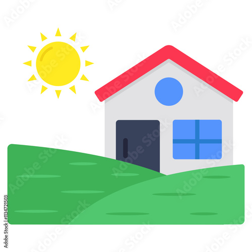An eye catching design icon of farmhouse