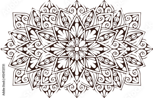 Beautiful flower art and mandala vector design
