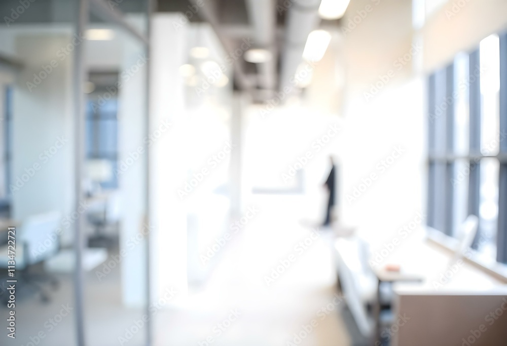 Blurred interior of a modern office with glass walls and doors , and some furniture visible in the background. Blurred interior of a modern office with glass walls and doors , and some furniture visible in the background.