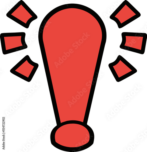 Red exclamation mark and warning symbol