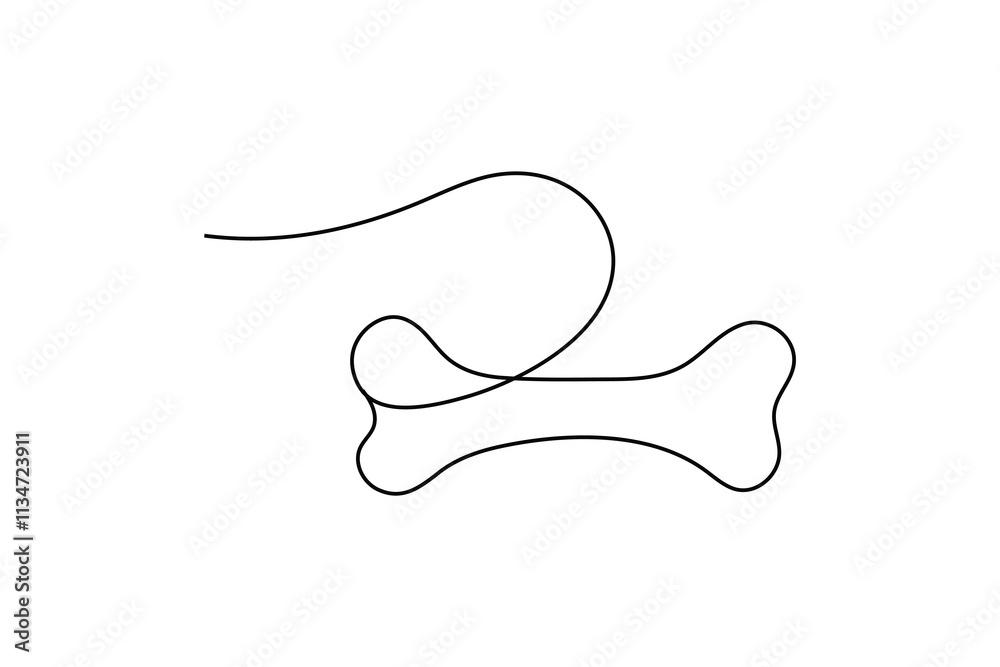 Dog bone single line art simple human line art vector design black and white Dog bone single line art simple human line art vector design black and white