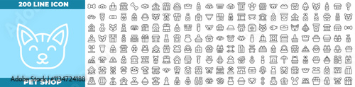 Pet Shop Line Editable Icons set.