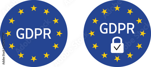 GDPR logo template. General data protection regulation. GDPR logo icon.