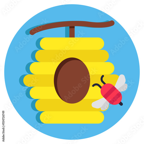 A trendy design icon of beehive