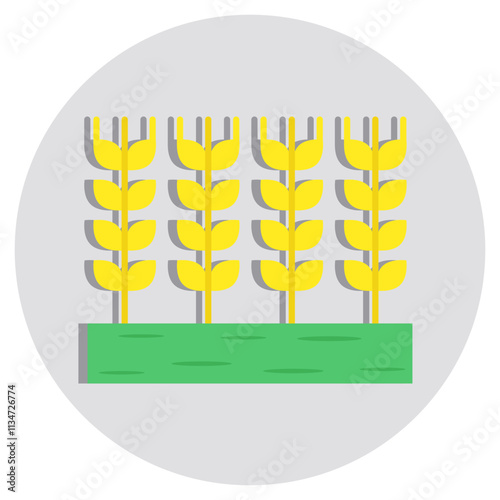 A colored design icon of crop