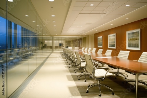 Modern Corporate Conference Room with City View