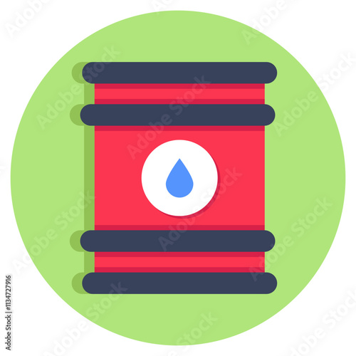 Editable design icon of oil drum