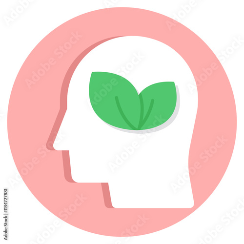 Conceptual flat design icon of eco mind