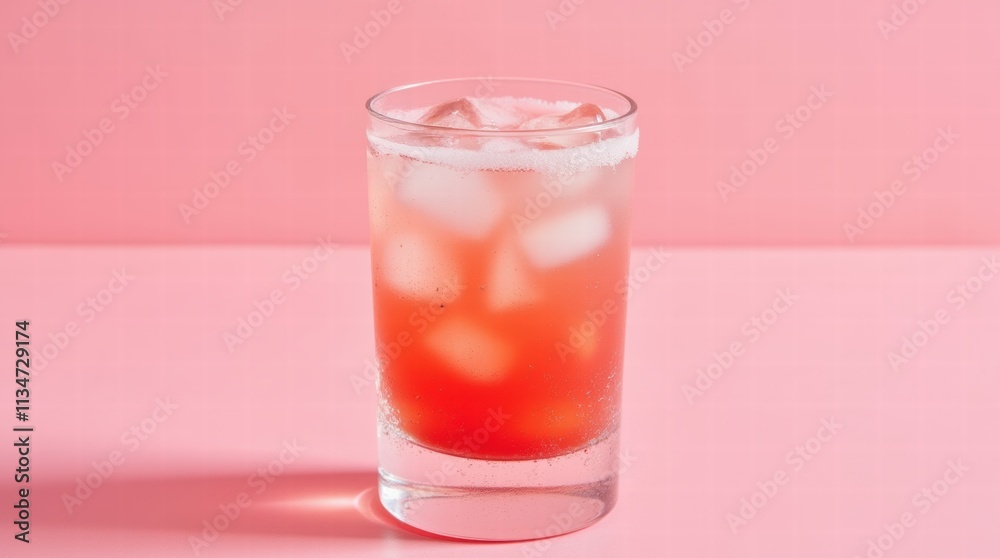 custom made wallpaper toronto digitalRefreshing strawberry cocktail with strawberries around it on a pastel pink background