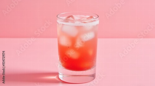 Wallpaper Mural Refreshing strawberry cocktail with strawberries around it on a pastel pink background Torontodigital.ca