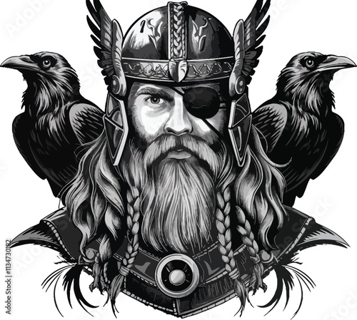 Odin Portrait JPG EPS Vactor