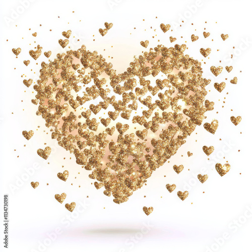 Golden Glitter Heart: Valentine's Day Background