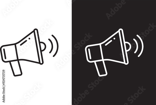 Megaphone Vector design trace on simple background 