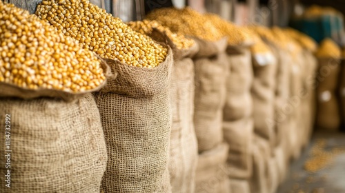 Organic maize cobs in sacks with a focus on quality and shipping details in the export scene.