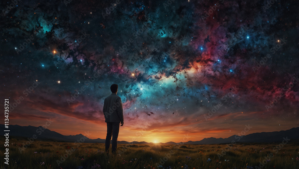 cosmos portrayed as a giant quilt, with patches of colorful nebulae cosmos portrayed as a giant quilt, with patches of colorful nebulae