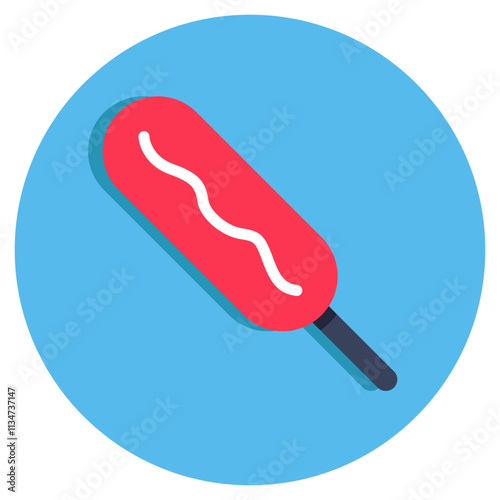 A colored design icon of corndog