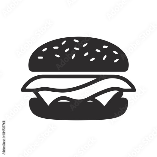 Hamburger isolated on white background.