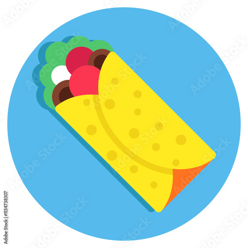 A flat design icon of wrap