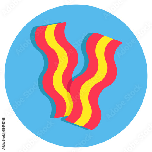 A trendy design icon of bacon