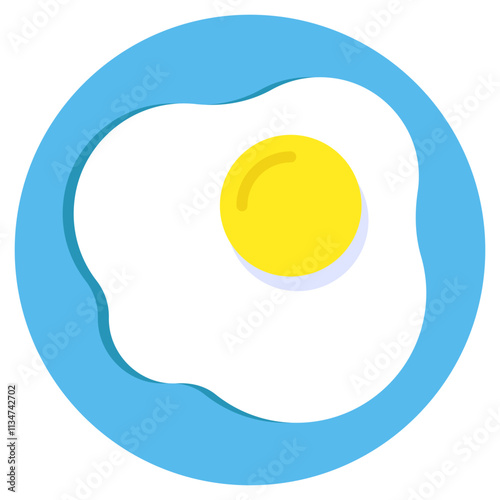 A trendy design icon of fried egg