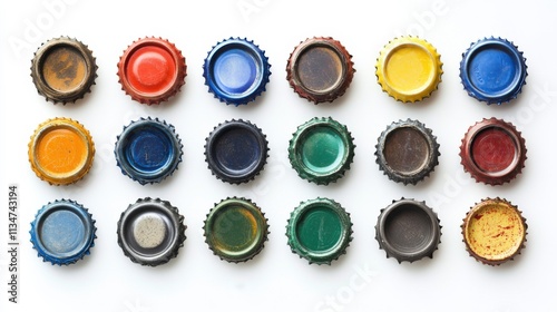 Colorful Vintage Bottle Caps Collection