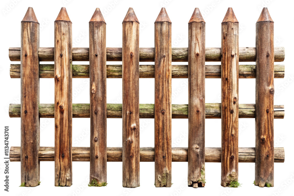 Obraz premium wooden fence isolated on white