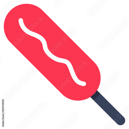 A colored design icon of corndog