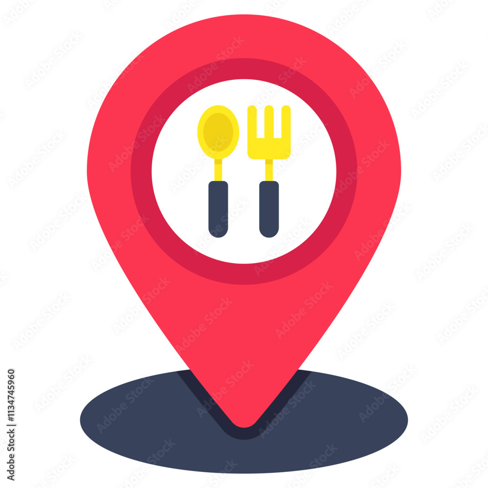 Creative design icon of restaurant location Creative design icon of restaurant location