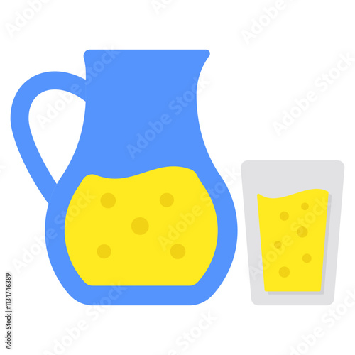 Premium design icon of jug and glass