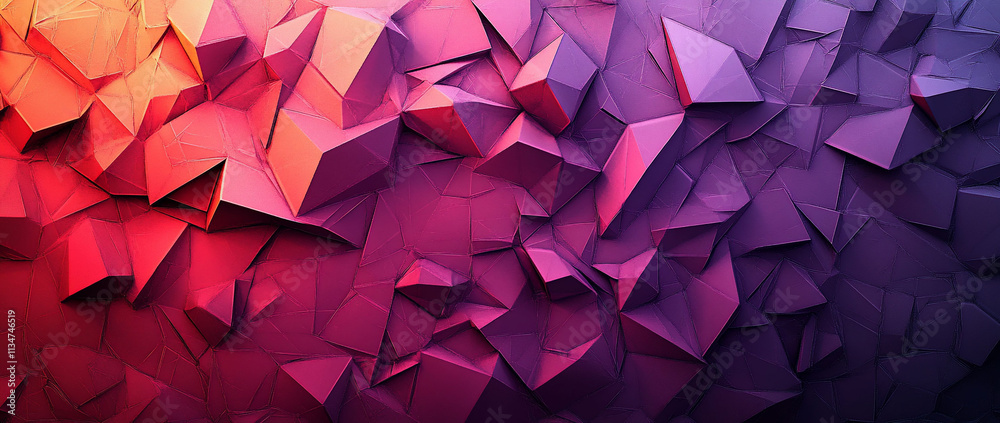 Fototapeta premium Abstract geometric shapes in vibrant gradient colors.