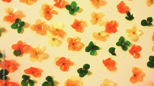 Recycled Plastic Flowers - Colorful Floral Wall Decor photo