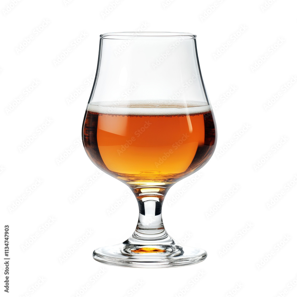 Amber Beer in a Crystal Glass, on transparent background , png Amber Beer in a Crystal Glass, on transparent background , png