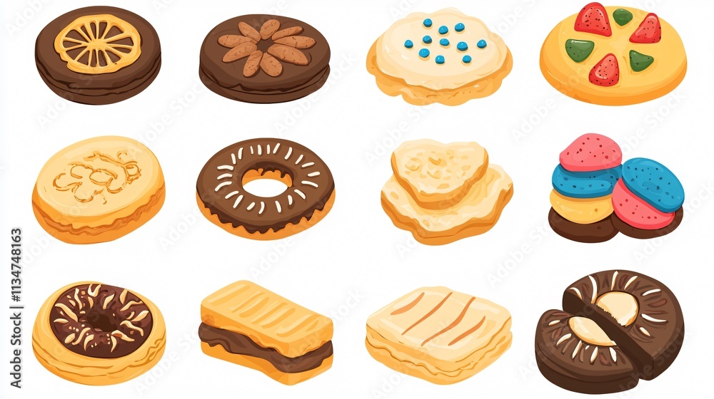 Fresh Baked Cookies Icon Vector for Bakery Designs and Projects Fresh Baked Cookies Icon Vector for Bakery Designs and Projects