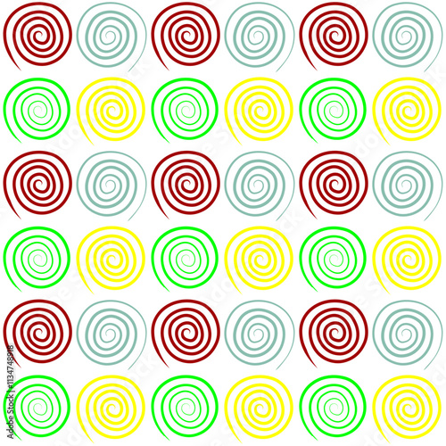 Colorful Abstract Spiral Pattern on White Background