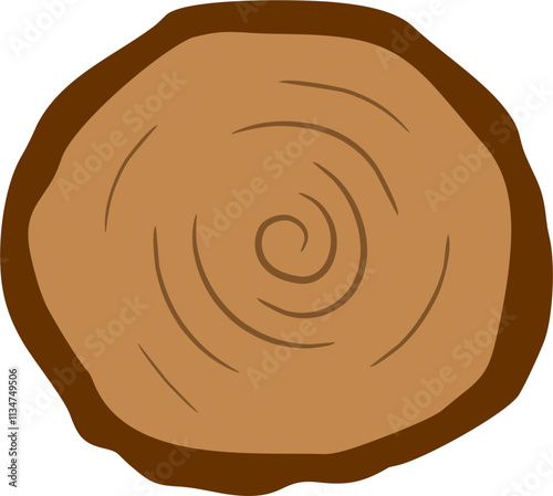 Simple Illustration of a Tree Stump Cross-Section