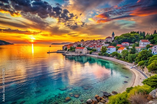 Captivating Double Exposure Photography of Croatian Beaches Merging with Vibrant Coastal Landscapes and Serene Sunsets for Stunning Visual Effects and Intriguing Perspectives