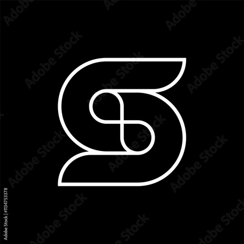Letter S infinity creative line logo
