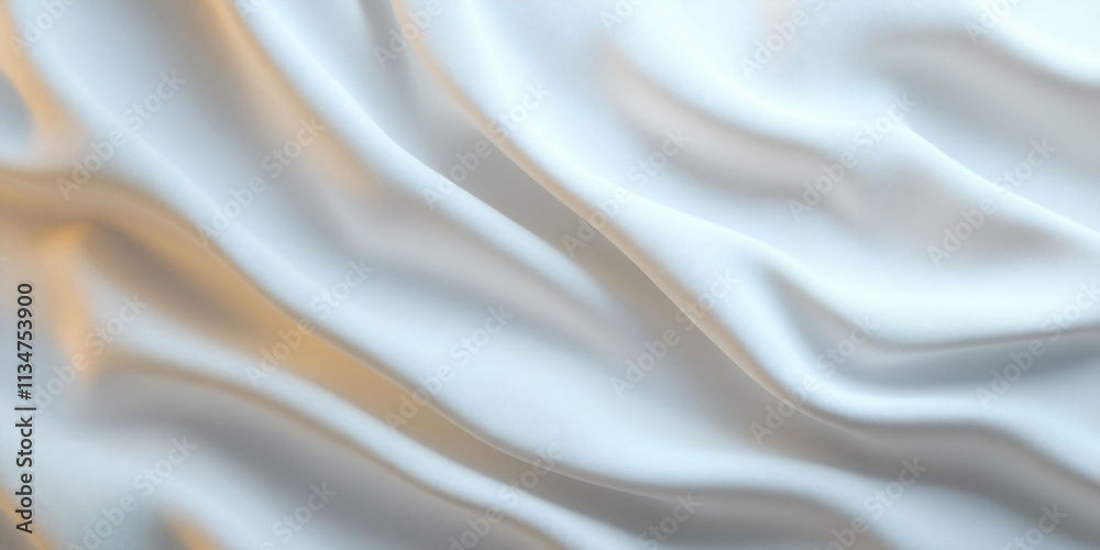 Obraz premium A close-up of flowing white fabric with soft folds and textures.