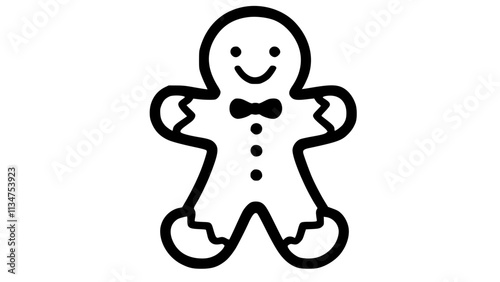 Detailed black and white gingerbread