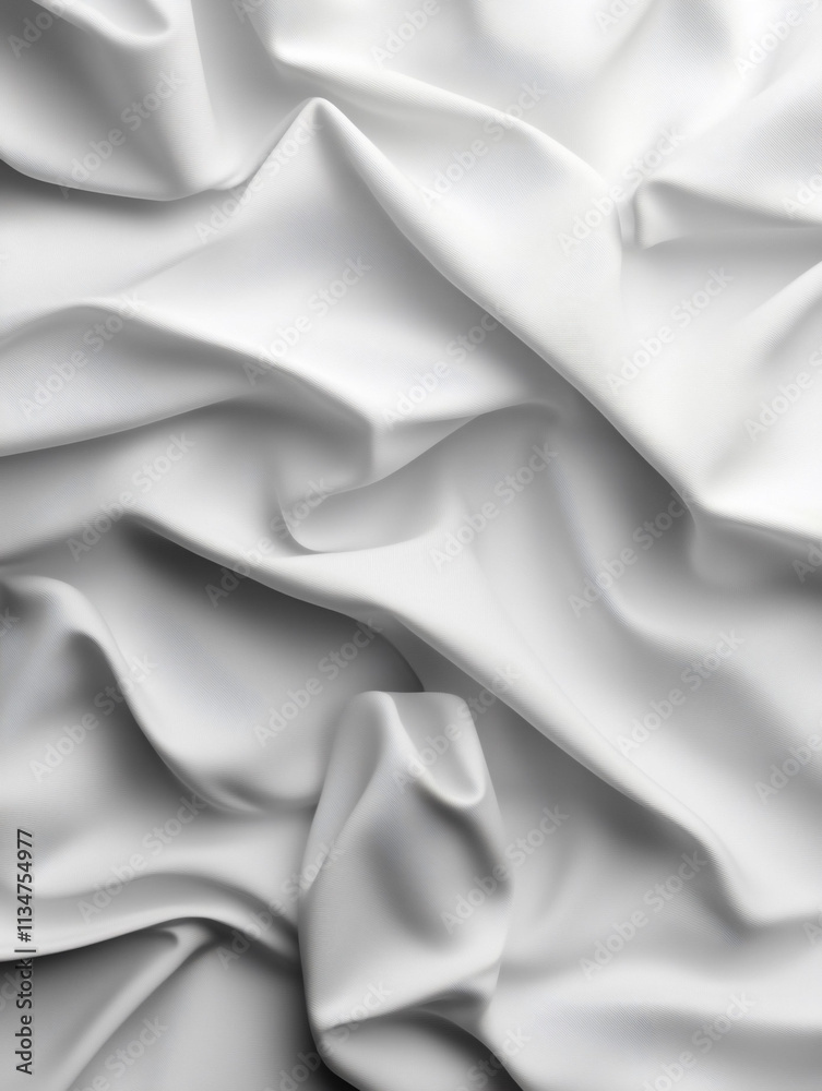 Obraz premium Smooth, crumpled white fabric creating a soft texture.