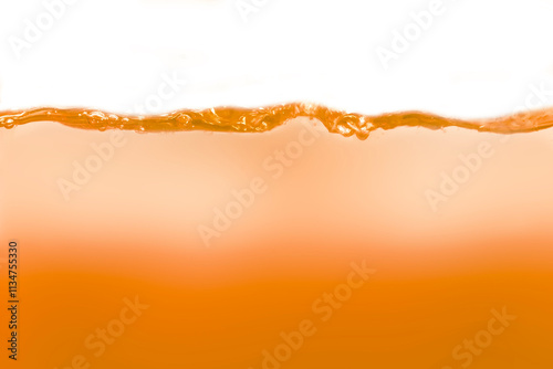 Orange water or juice and splash waves for nature