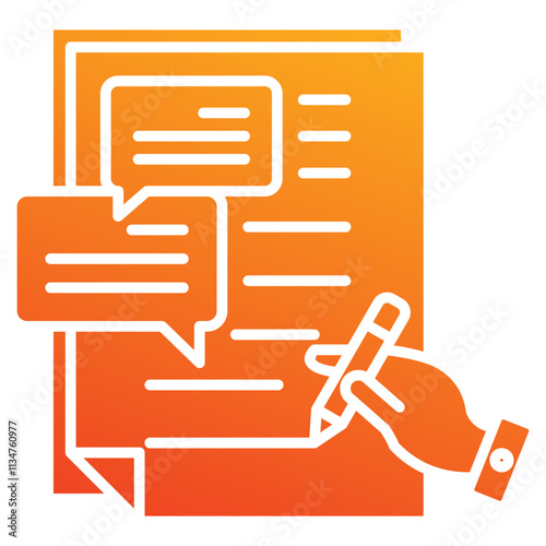 speech writing icon element for design