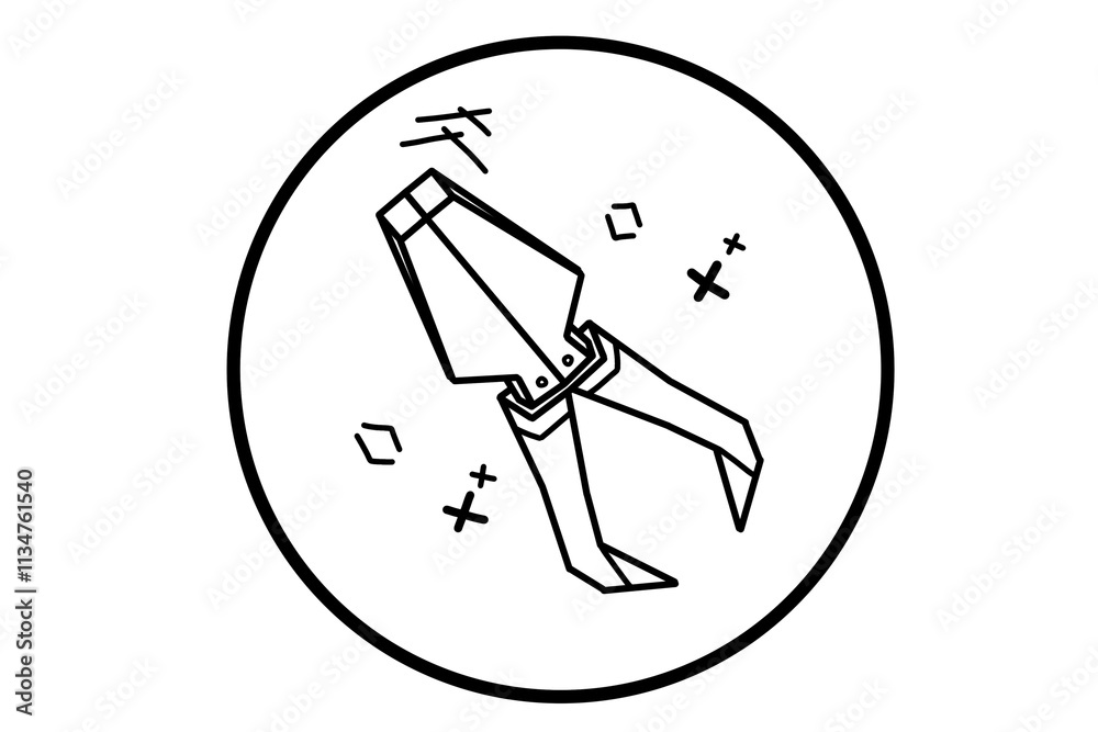 a drawing of a pliers a drawing of a pliers