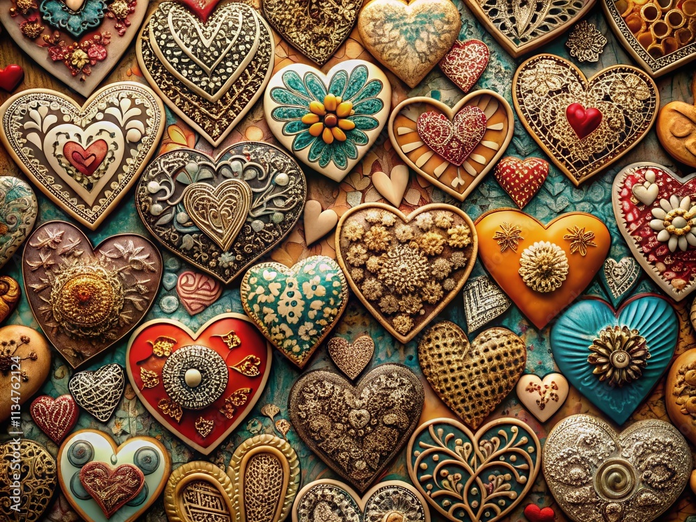 Captivating Heart Patterns Collection Showcasing Beautiful Textures and Designs for Creative Projects and Inspirational Decor in Vibrant Colors and Unique Shapes